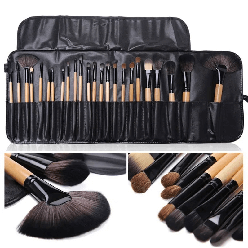 Kit de Pincéis para Maquiagem Profissional com 24 Pçs