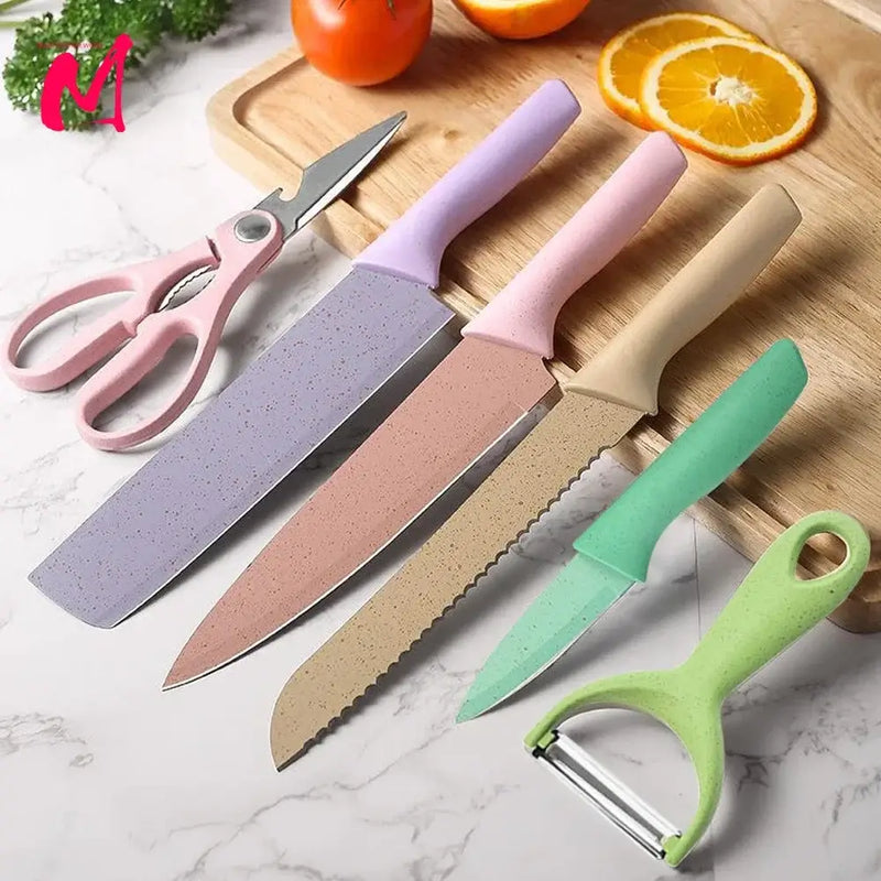 Kit Profissional colorido para culinaria Aço Inoxidavel com 6 peças