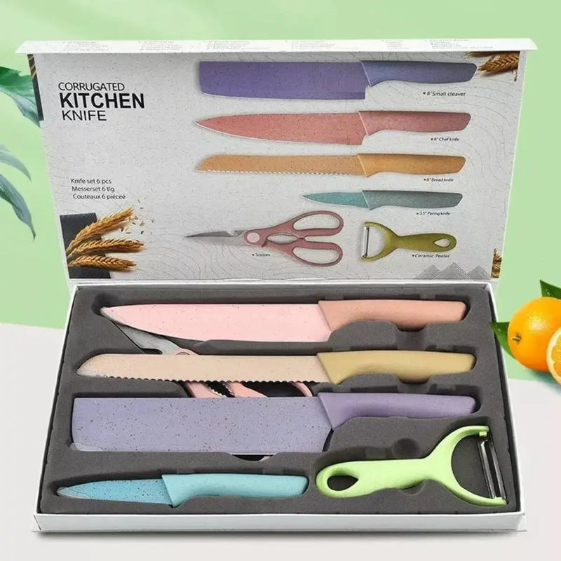 Kit Profissional colorido para culinaria Aço Inoxidavel com 6 peças