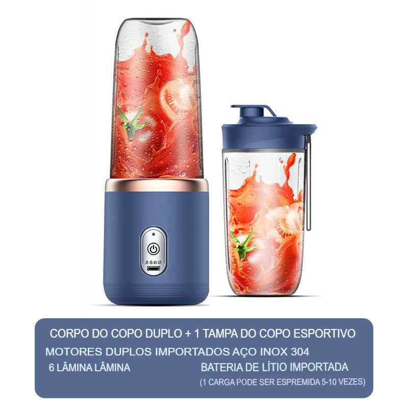 Mini Processador Liquidificador Portátil 400ml USB Sem fio - ParePenseAvalie