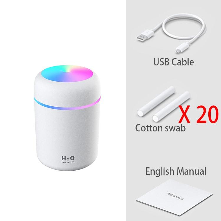 Mini Umidificador / Purificador de  Ar Portátil 300ml Usb Branco C/ 20 Filtros