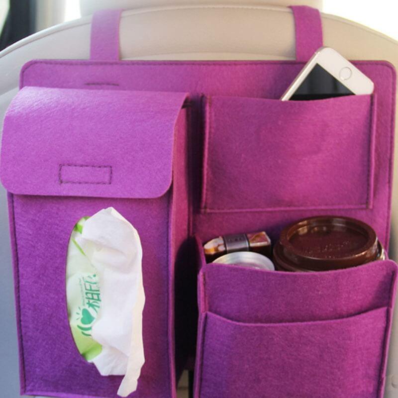 Organizador multi-função de Feltro para assento do carro Roxo