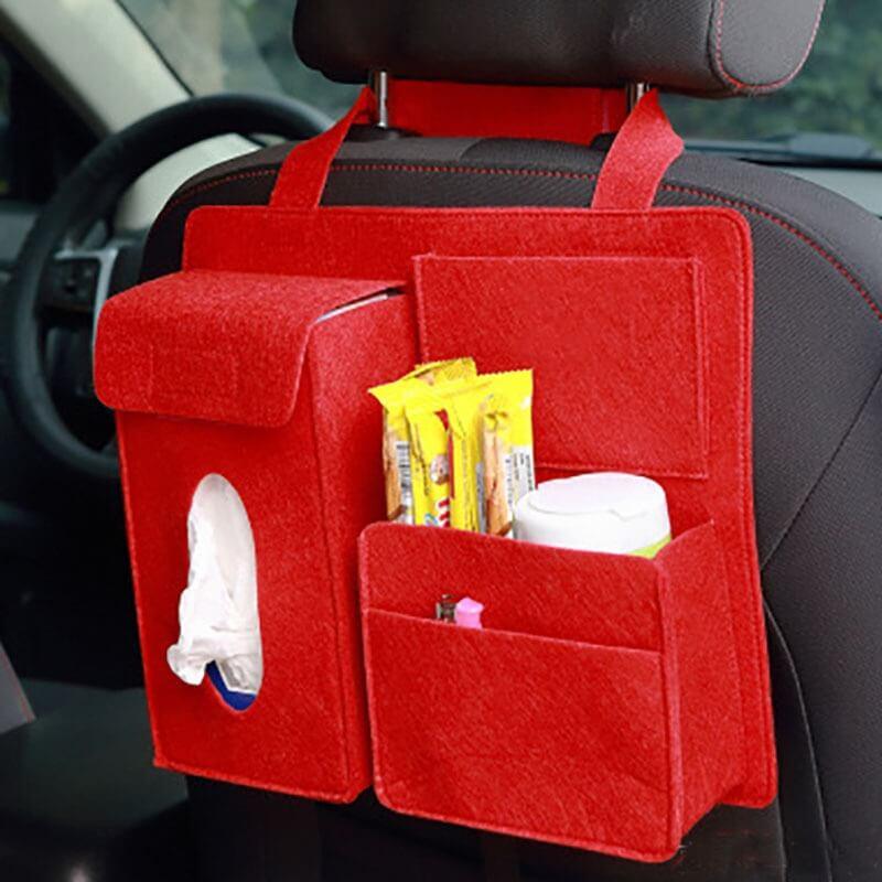 Organizador multi-função de Feltro para assento do carro Vermelho