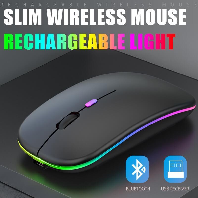 Mouse Bluetooth Portátil Recarregável Sem Fio Luminoso